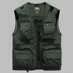 Multi pocket water resistant vest with stand collar and zip pockets