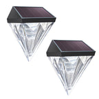 Solar wall lamp black LED waterproof geometric outdoor 2-pack