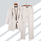 Women's 2-piece suit set with tailored blazer and trousers, office formal wear