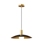 Brass pendant lamp mid-century style with white milk glass shade, 1-light E27