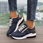 Orthopedic sneakers with height boosting cushioned sole and arch support