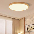 Flush mount ceiling light Nordic solid wood round LED 30CM ultra-thin