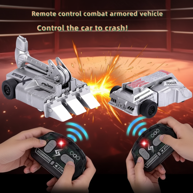 2 Player RC Battle Cars Set transforming armored combat vehicles with 2.4GHz remote control