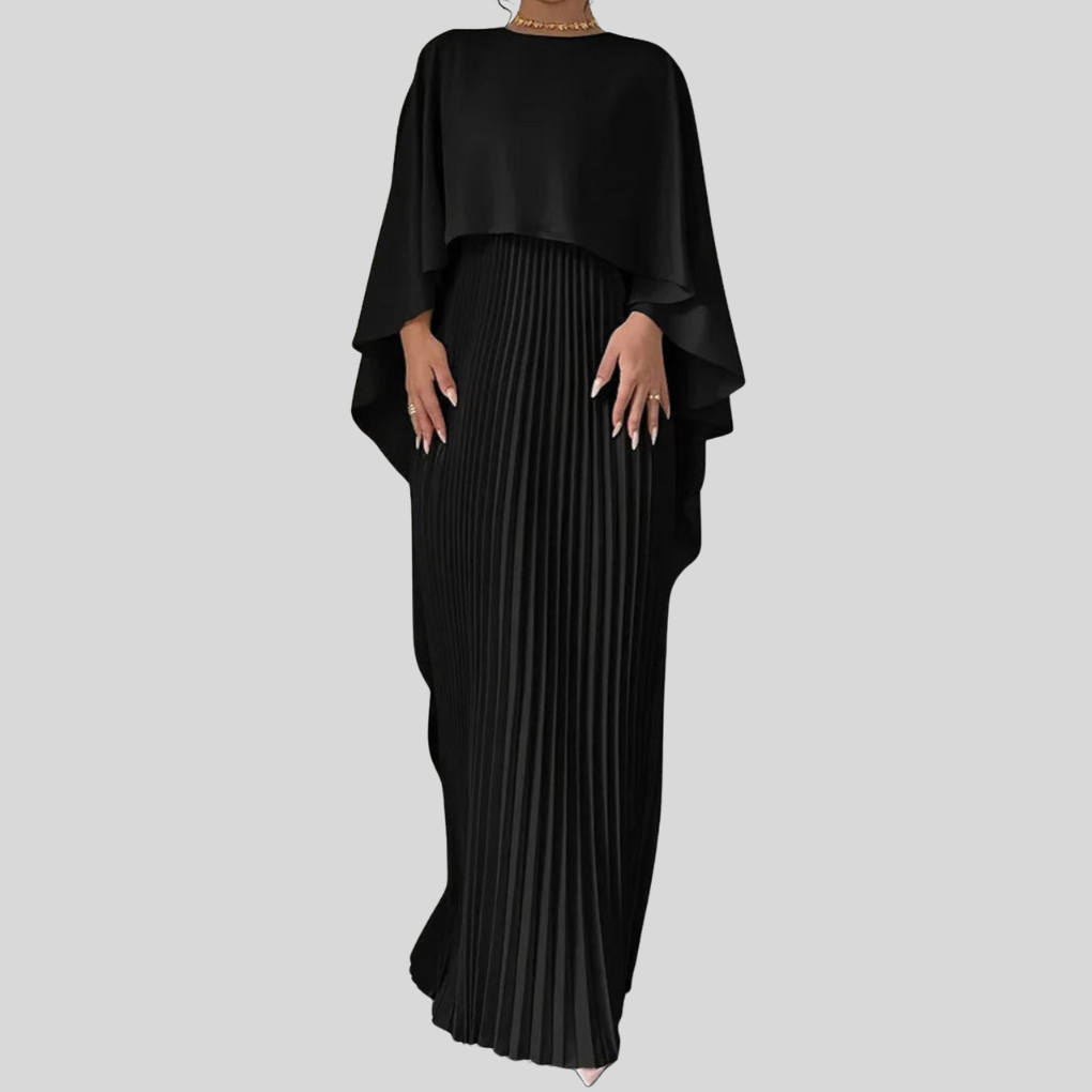 Women batwing sleeve maxi dress flowing silhouette full length