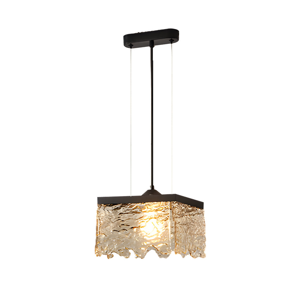 Black glass chandelier dining room, 3-step dimmable E27 ceiling light, modern design