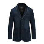Men's blazer modern relaxed fit in light blue and dark blue, smart casual