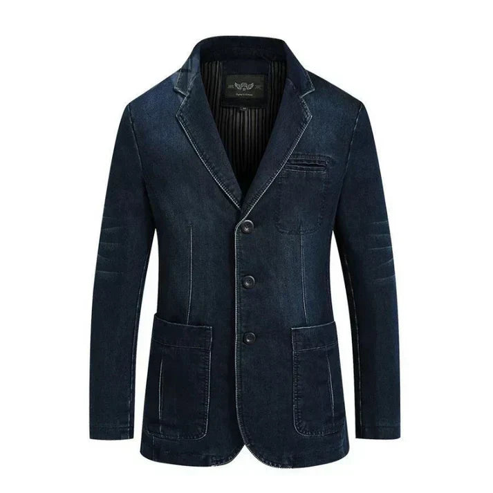 Men's blazer modern relaxed fit in light blue and dark blue, smart casual