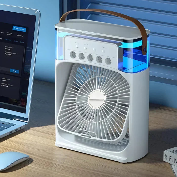 Air cooler fan 3-in-1 white with 7-color LED and 600ml water tank