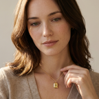 Photo locket necklace with birthstone detail gold and silver finish