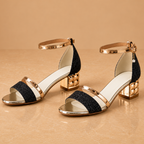 orthopedic sandals women | Ankle Strap Low Block Heel Sandals