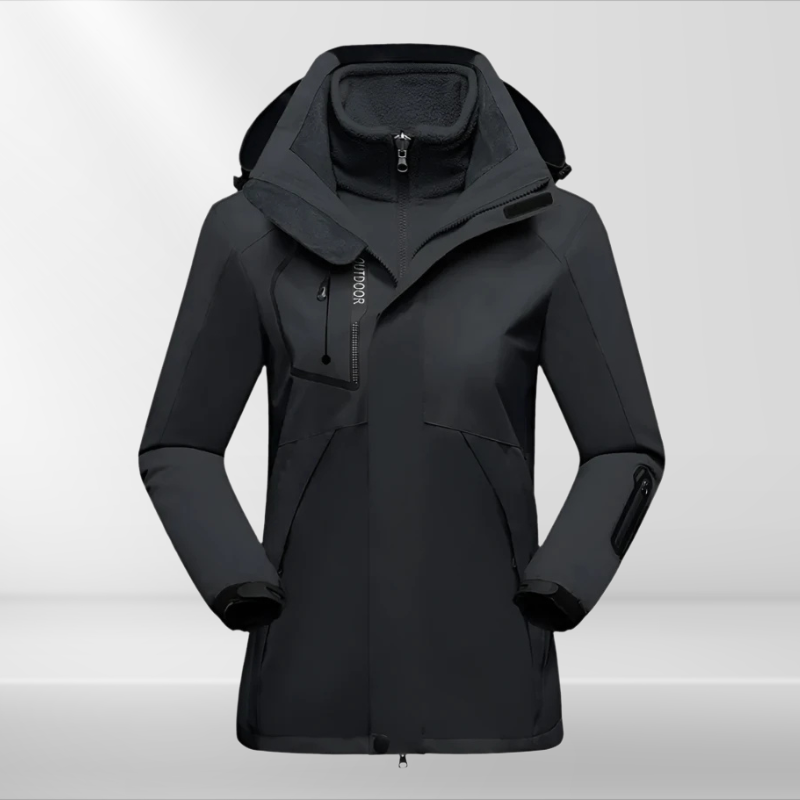 Women 3 in 1 waterproof jacket with removable fleece inner layer