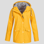 Women hooded water-resistant windproof jacket lightweight polyester