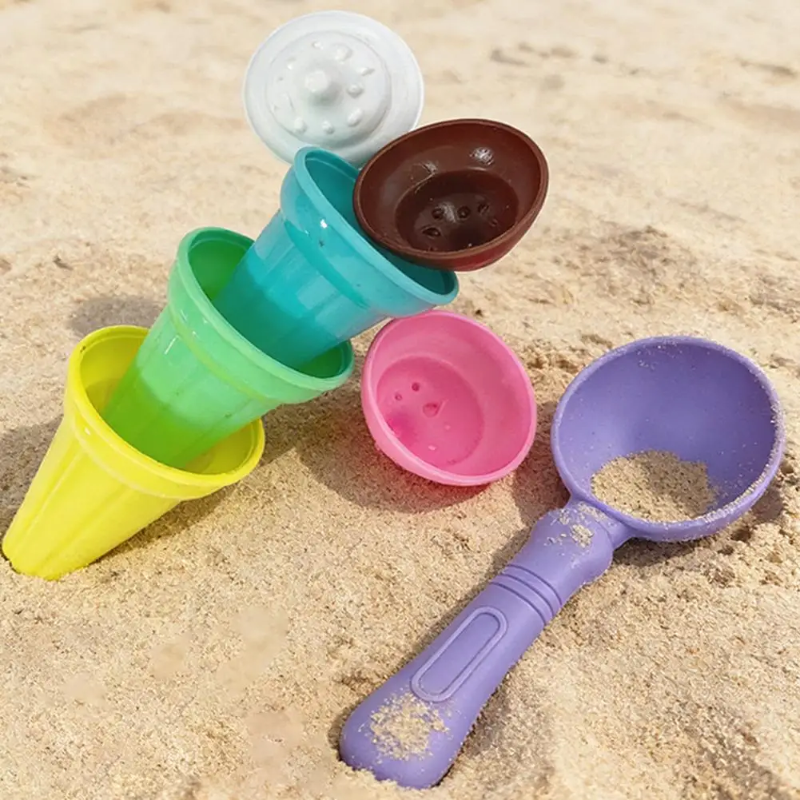 Sand play set beach ice cream molds creative outdoor kids toy ages 3 and up