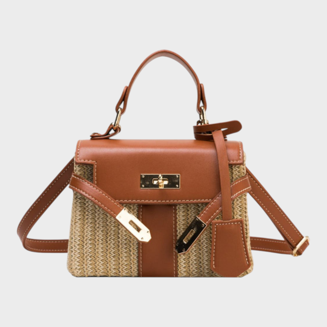 Women's structured top handle handbag, compact 20x20x14cm, available in coffee, black and yellow
