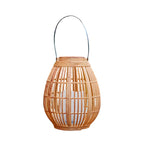 Solar lantern outdoor portable waterproof warm white LED wood-look bamboo design