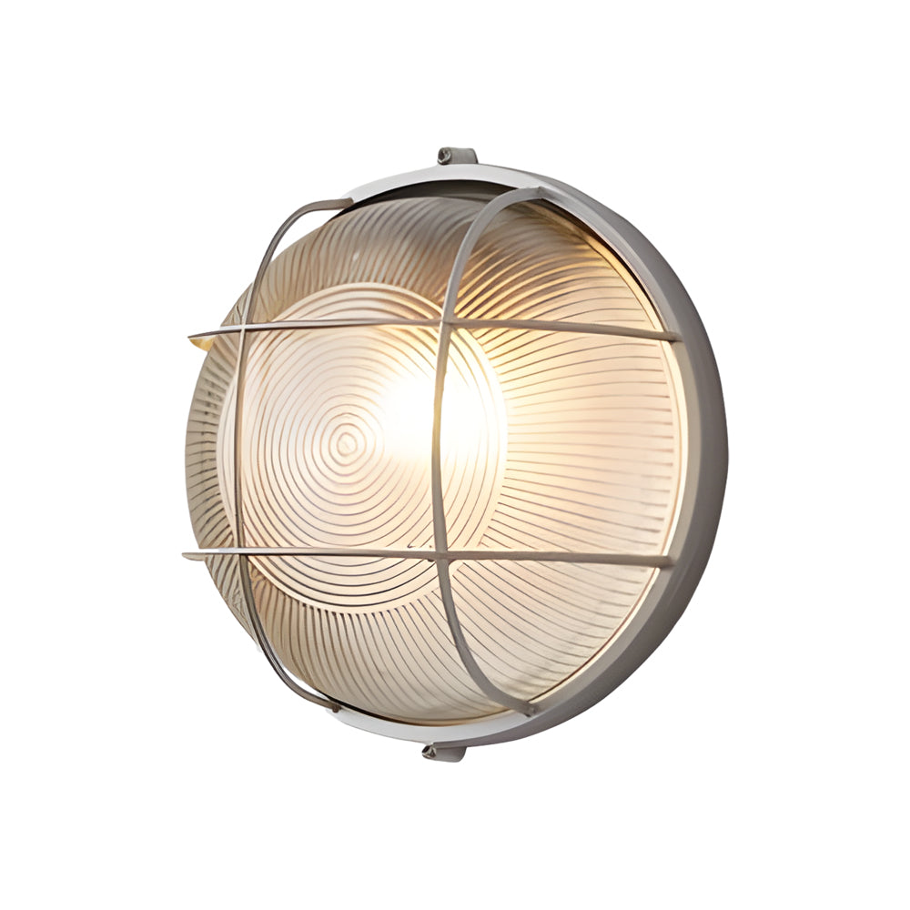 Retro industrial outdoor wall lamp cast aluminum E27, oval and round variants