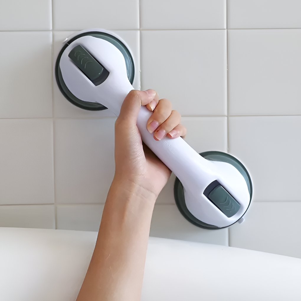 Bath suction grab bar tool free installation smooth tile surface