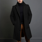 Men's wool coat classic fit available in black, brown, grey and blue