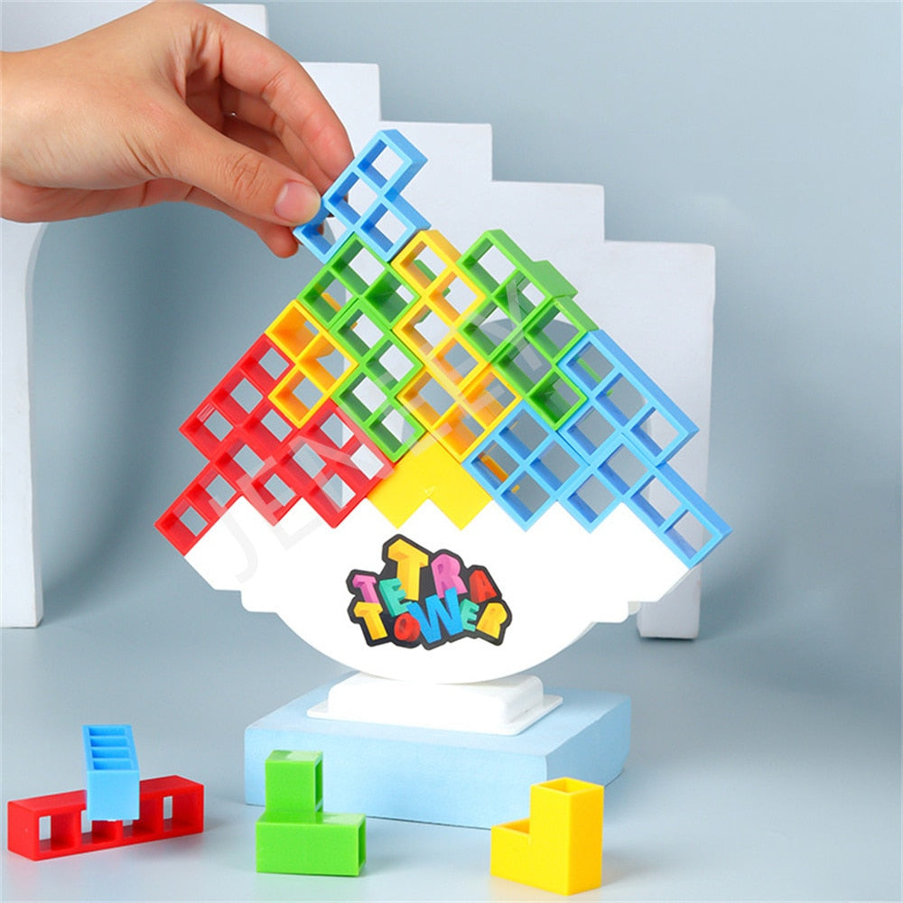 Balance Puzzle Tower kids 3D stacking building game colorful plastic blocks
