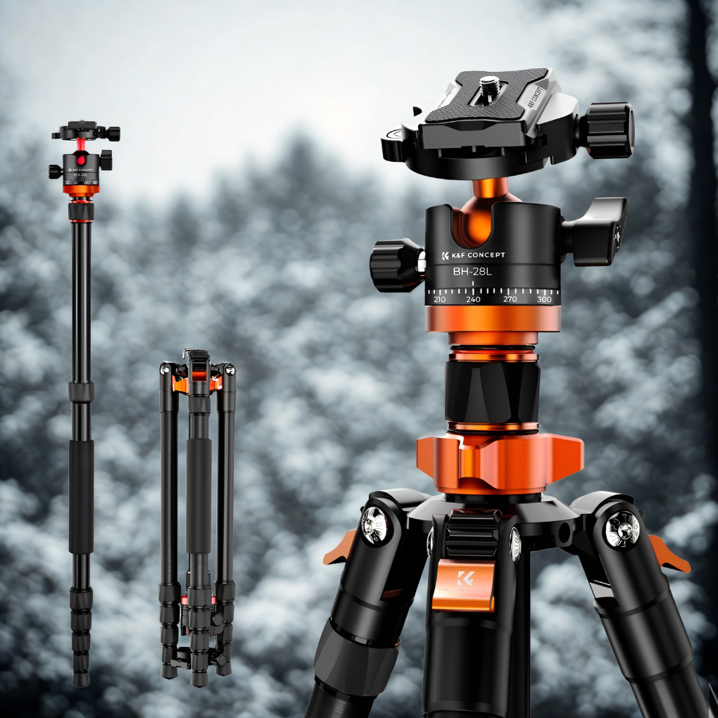 Aluminum camera tripod 67 inch portable with ball head for DSLR and mirrorless cameras