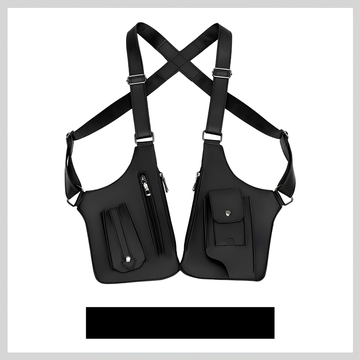 Men anti-theft crossbody shoulder bag with hidden zipper and magnetic closure
