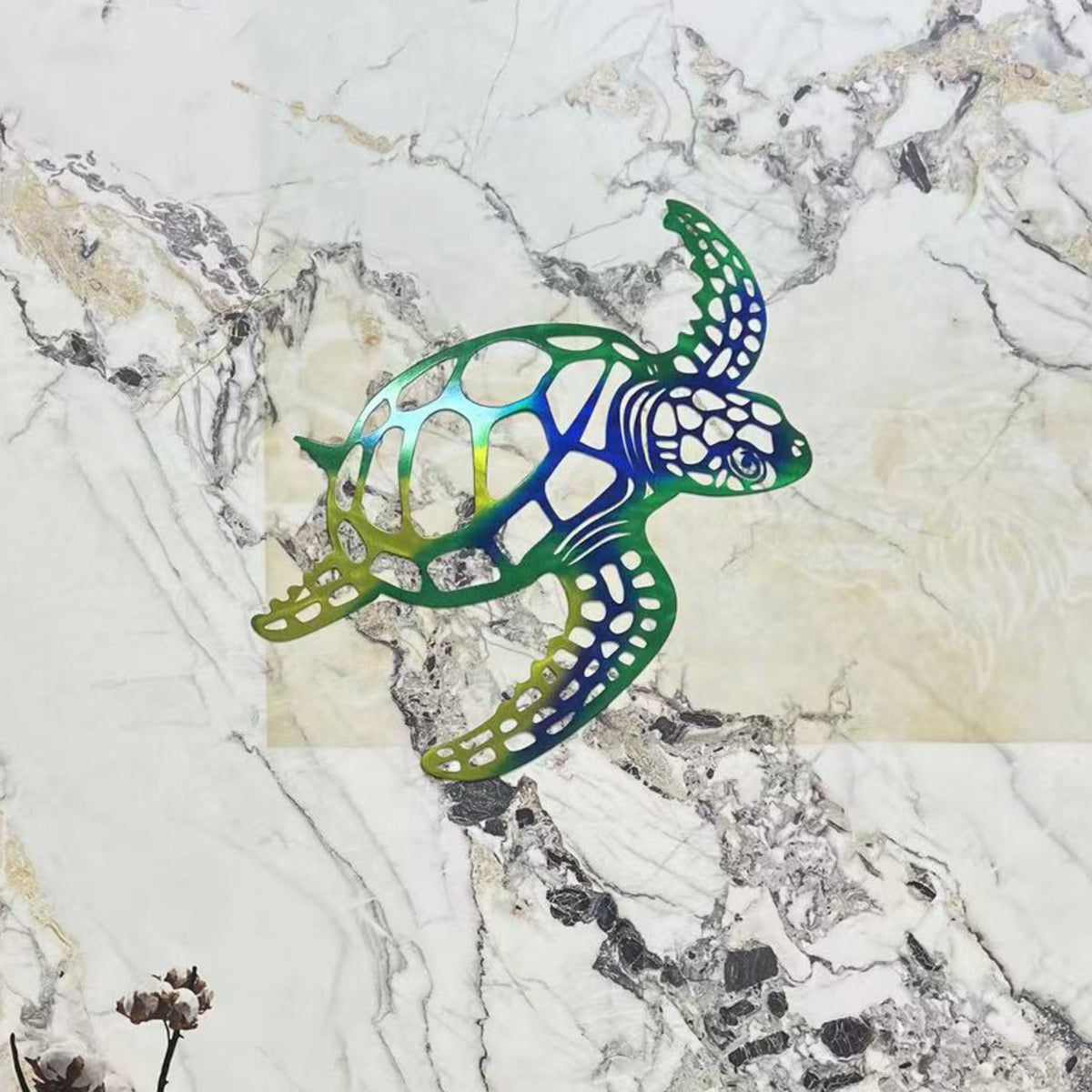 Metal sea turtle wall art handmade coastal nautical beach theme decor
