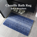 Chenille bath mat non-slip quick-dry for bathroom and entrance