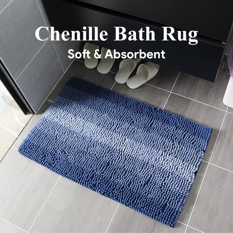Chenille bath mat non-slip quick-dry for bathroom and entrance