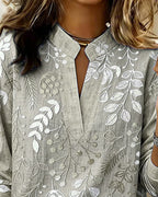 Women's floral blouse with V-neck, lightweight pastel print, spring summer