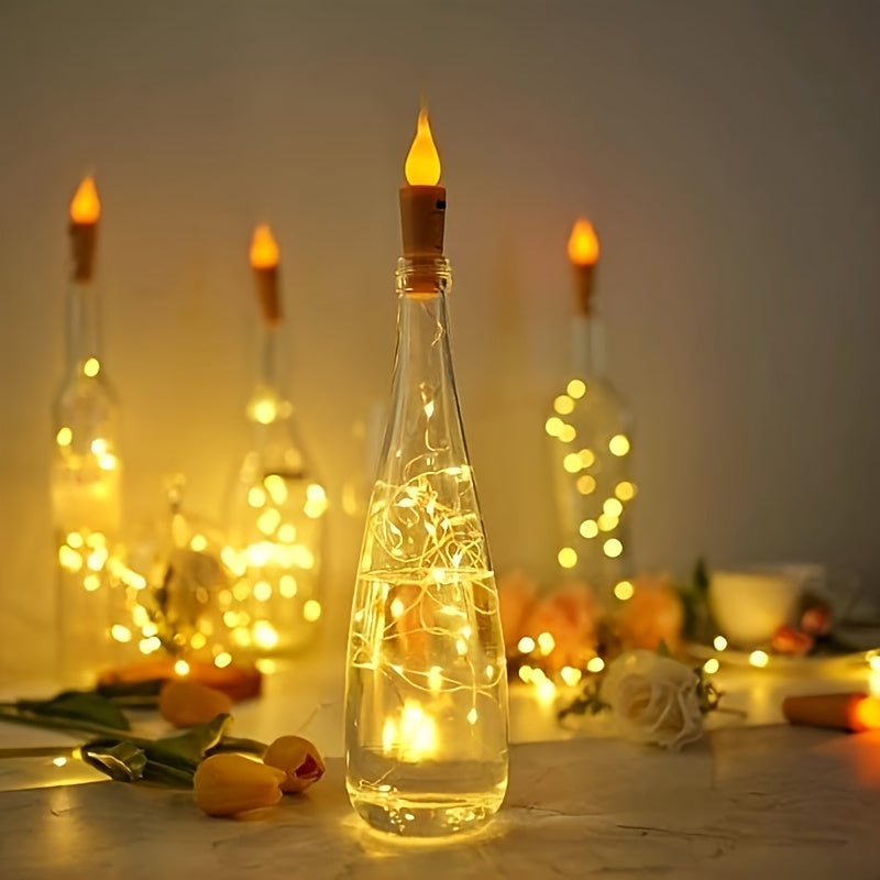 LED bottle lights battery-powered cork design 10 pack for Christmas and party decoration