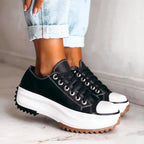 Women's casual lace-up sneakers, lightweight and non-slip sole