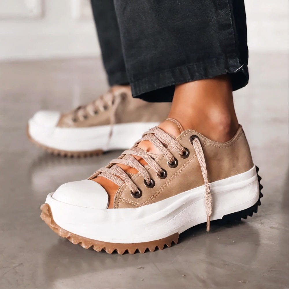 Women's casual lace-up sneakers, lightweight and non-slip sole