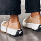 Women's casual lace-up sneakers, lightweight and non-slip sole