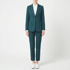 Women 2 piece blazer pants suit straight leg professional office look