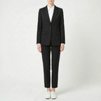 Women 2 piece blazer pants suit straight leg professional office look