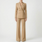 Women 2 piece suit wide leg striped blazer and trousers set