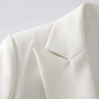 Women 2 piece suit blazer and pants set tailored double button closure