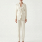 Women 2 piece suit blazer and pants set tailored double button closure