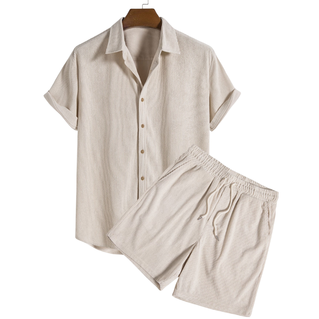 Women's short-sleeve matching set lightweight breathable two-piece shirt and pants