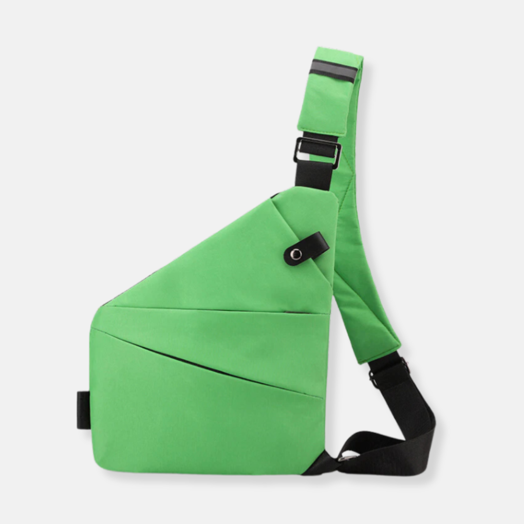 Anti-theft crossbody bag with RFID blocking and hidden zippers for travel