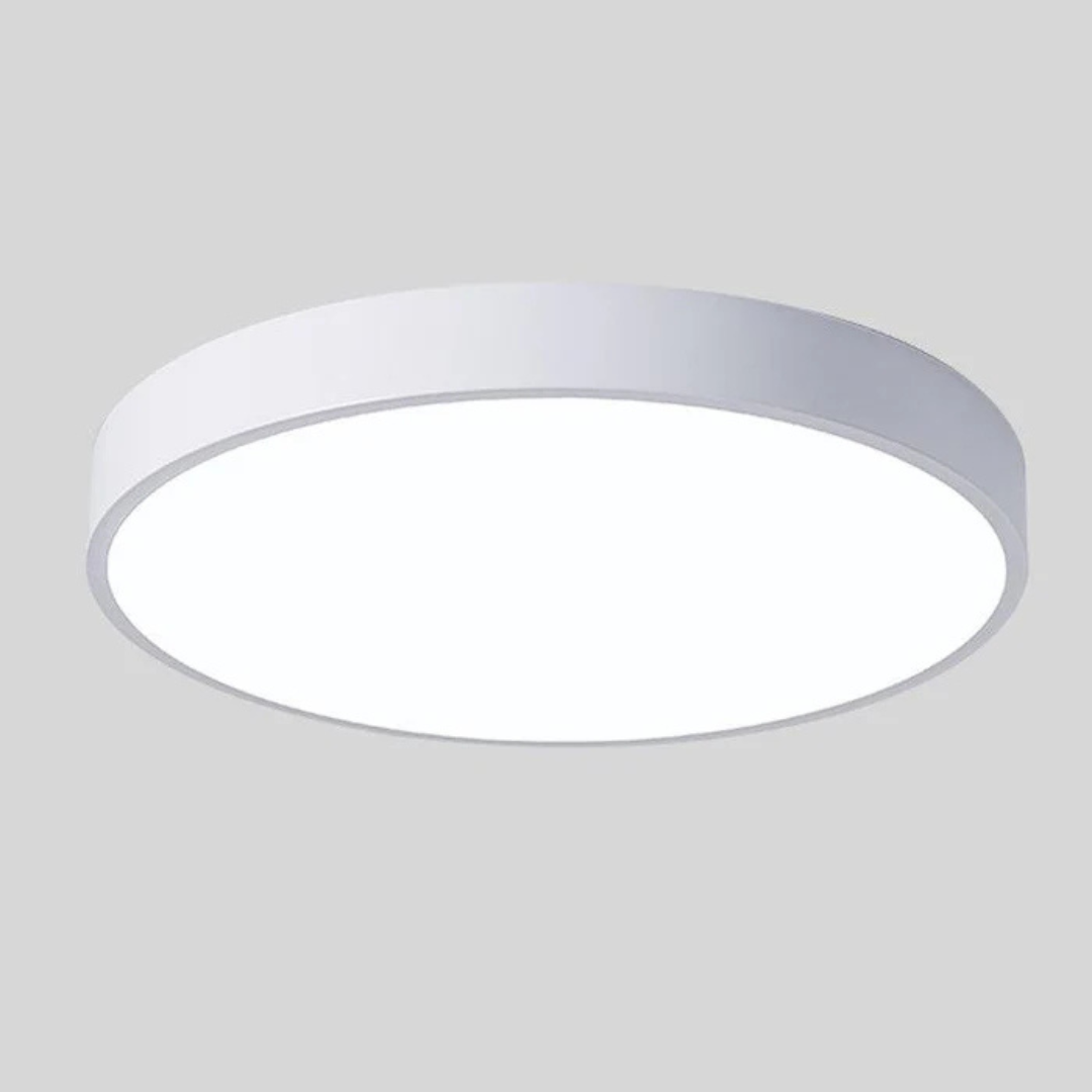 Scandinavian wood LED ceiling light, round modern indoor flush mount