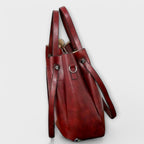 Women 4 piece vintage bag set in brown black red and gray