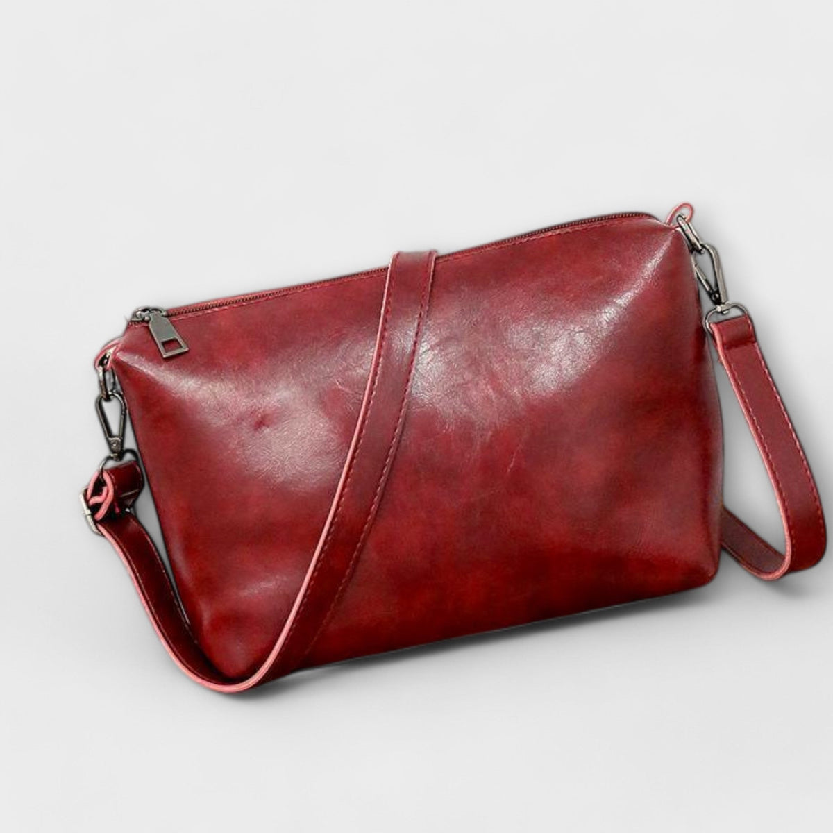 Women 4 piece vintage bag set in brown black red and gray