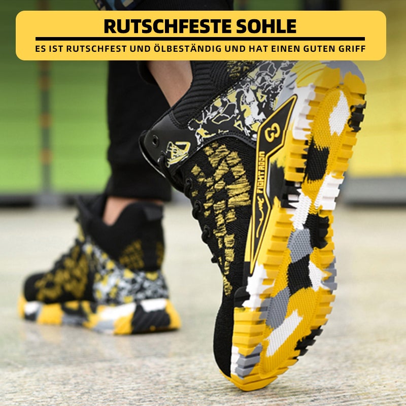 Safety shoes with steel toe and anti-puncture Kevlar sole, ankle protection, EN ISO 20345