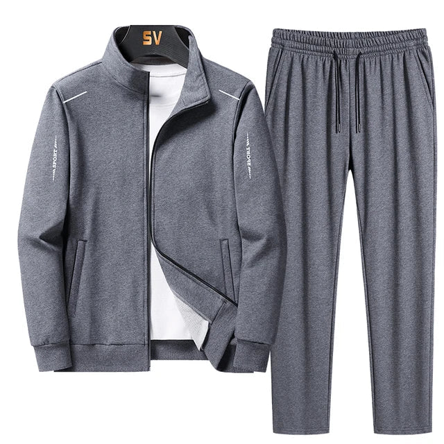 Men 2 piece tracksuit set casual matching top and trousers
