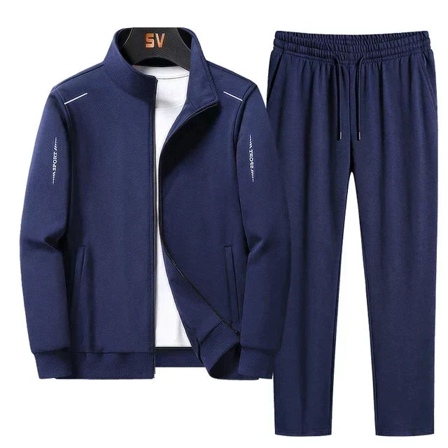 Men 2 piece tracksuit set casual matching top and trousers