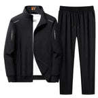 Men's Comfortable Lounge Set Zip | Black, Grey, Navy | Two-Piece Tracksuit