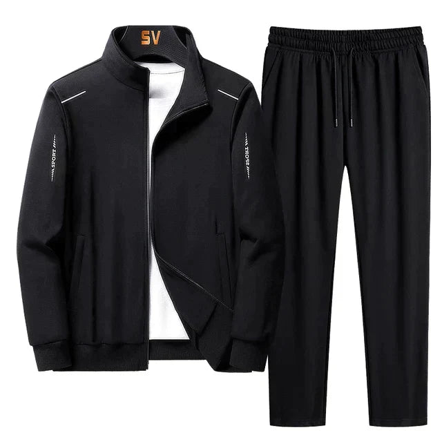 Men's Comfortable Lounge Set Zip | Black, Grey, Navy | Two-Piece Tracksuit