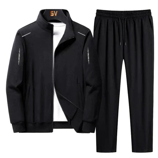 Men's Comfortable Lounge Set Zip | Black, Grey, Navy | Two-Piece Tracksuit