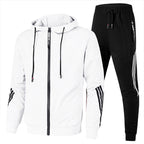 Men's two-piece tracksuit set, comfortable breathable cotton-polyester blend